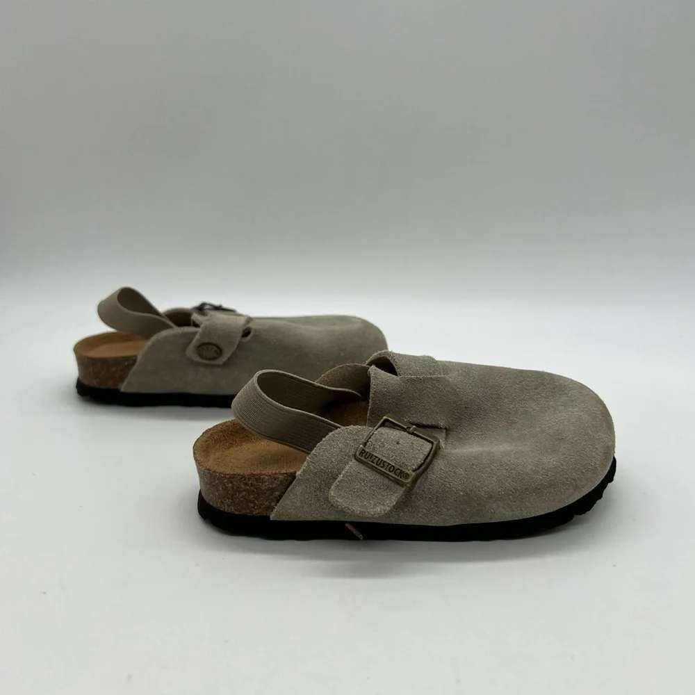 Ruizustock Kids Beige Suede Buckle Mules Size 26 toddler